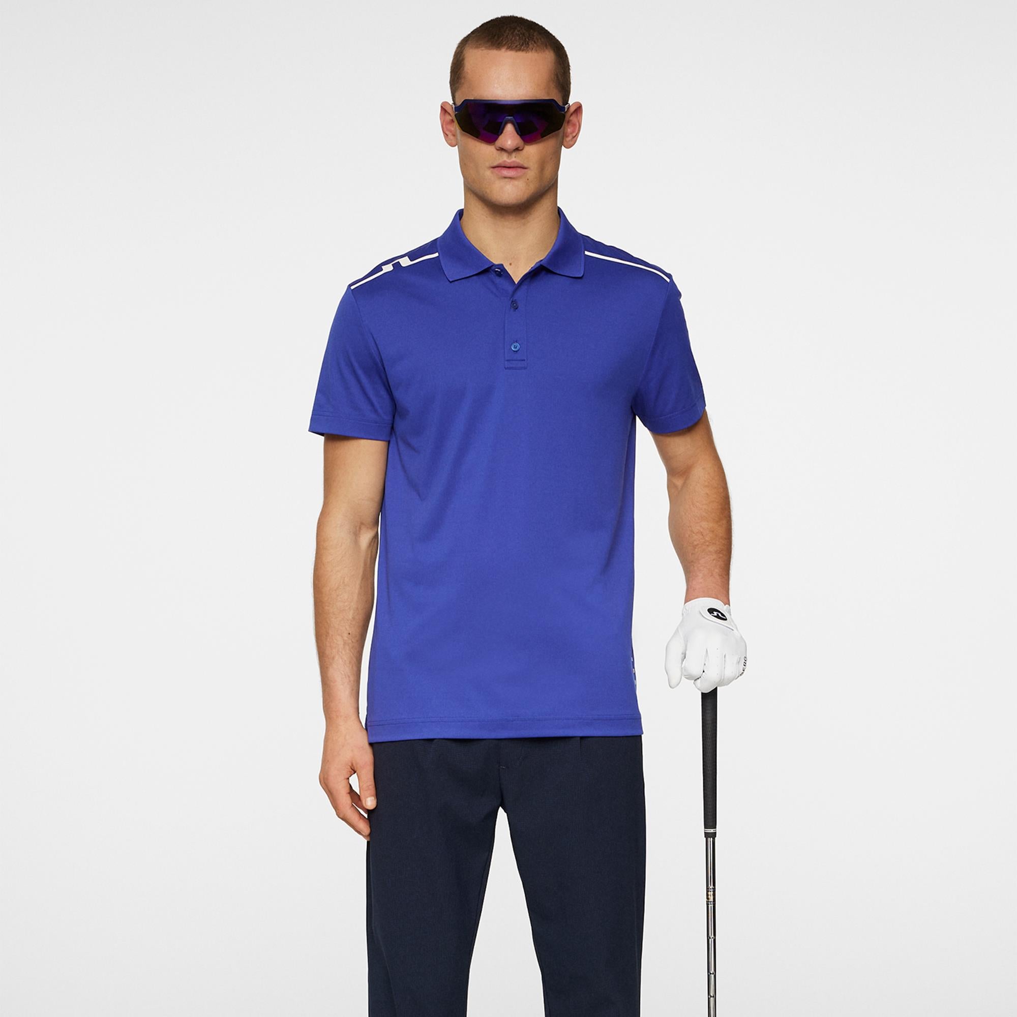 J Lindeberg Lionel Mens Golf Polo Shirt Clematis Blue
